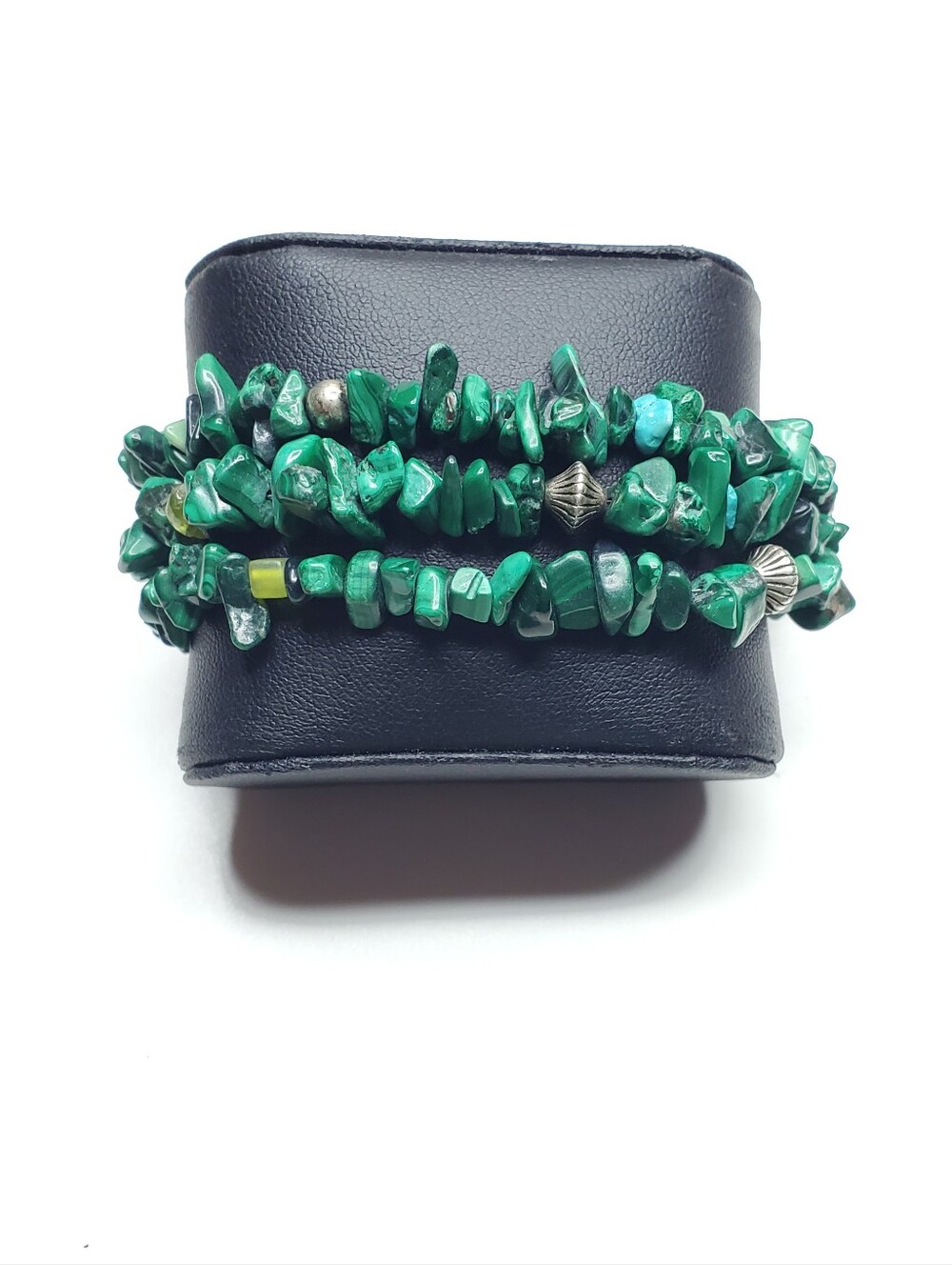 Vtg. Malachite Chips Bracelet
